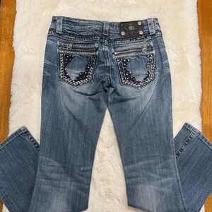 Miss Me Bootcut Jeans with Embellished Back Pockets